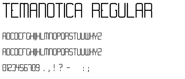 Temanotica Regular font